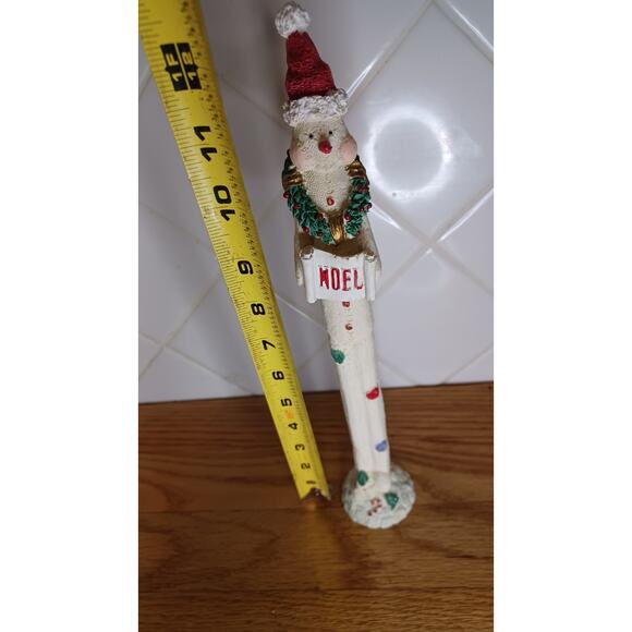 Vintage Tall Resin Pole Snowman Noel Christmas Decoration Figurine - Picture 3 of 5